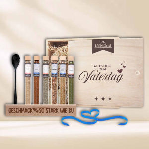 Gewürz-Geschenkset Alles Liebe zum Vatertag in edler Holzbox